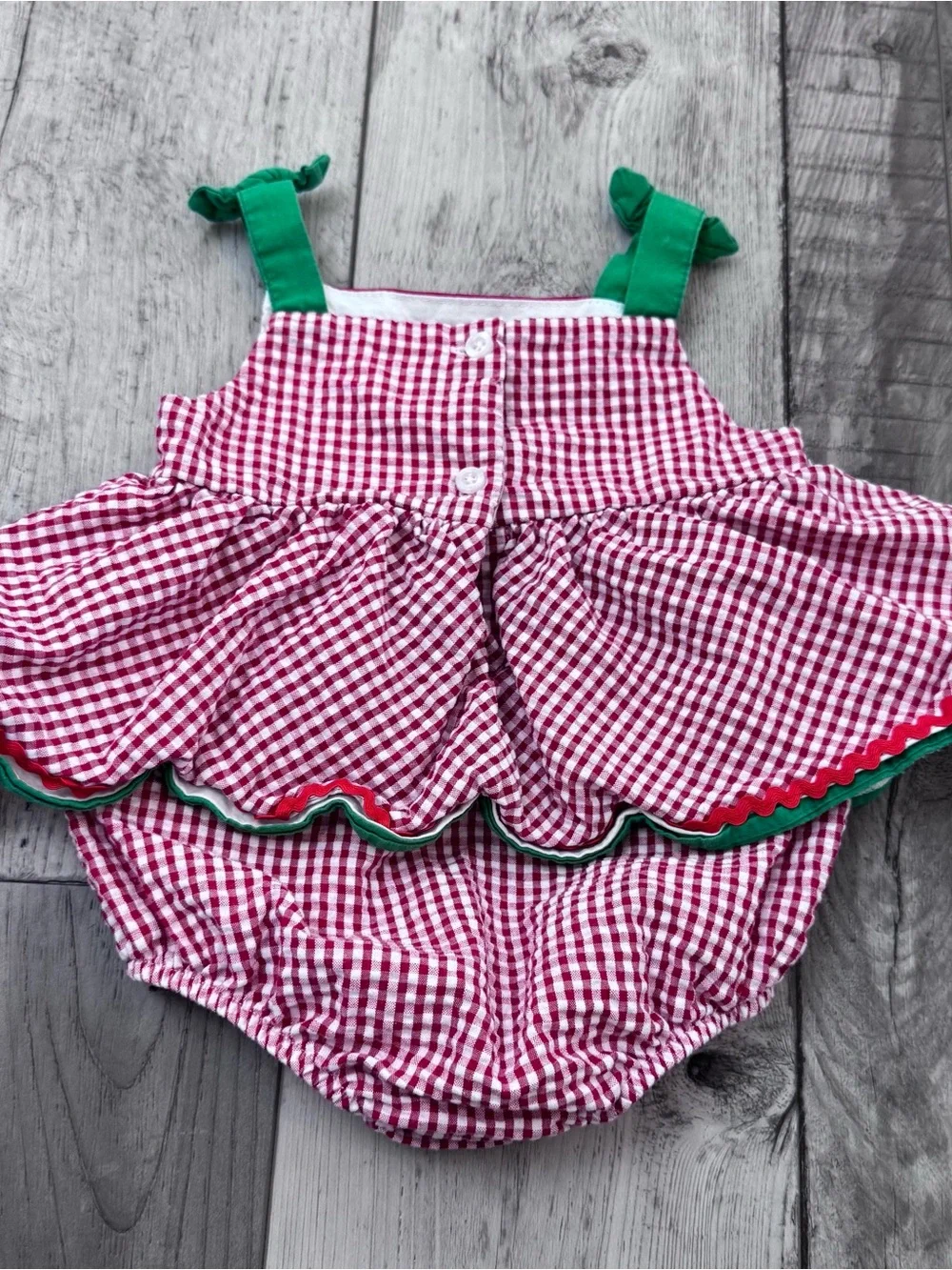 Red Checks Romper Watermelon Baby Girl 6 Months Blueberi Blvd Dress Gingham